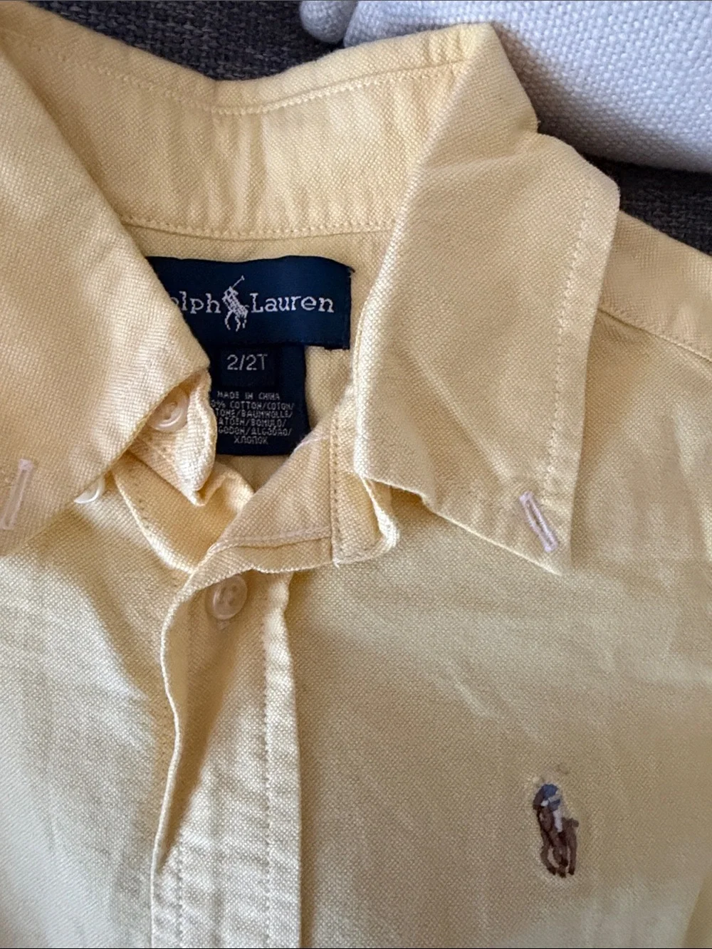Ralph Lauren Butter Yellow Oxford Button-Down Shirt for Kids 2T